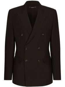 Dolce & Gabbana blazer en lin à boutonnière croisée - Marron