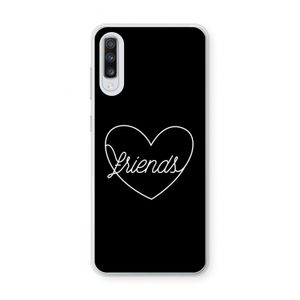 Friends heart black: Samsung Galaxy A70 Transparant Hoesje