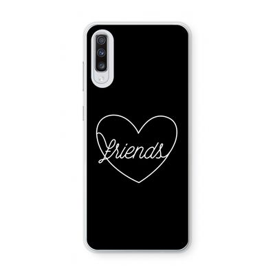 Friends heart black: Samsung Galaxy A70 Transparant Hoesje