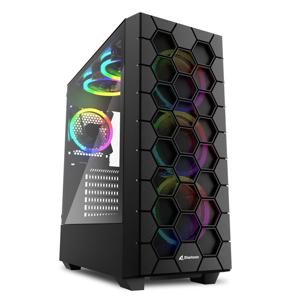 Sharkoon RGB HEX tower behuizing 2x USB-A | 1x USB-C | RGB | Tempered Glass