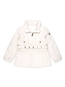 Moncler Enfant veste matelassée à taille ceinturée - Blanc