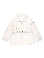 Moncler Enfant veste matelassée à taille ceinturée - Blanc - thumbnail