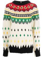 Moncler Grenoble fair isle-knit crew-neck jumper - Blanc