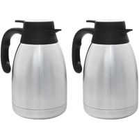 2x stuks RVS thermos/isoleerkannen 1,5 liter - thumbnail