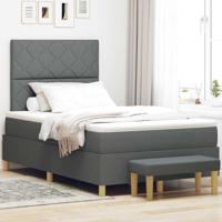 Boxspring bed met matras Donkergrijs 120 x 190 cm Stof