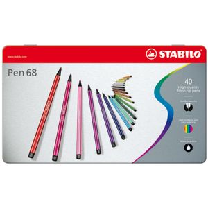 Pen 68 viltstiften in metalen doos, 40 stuks