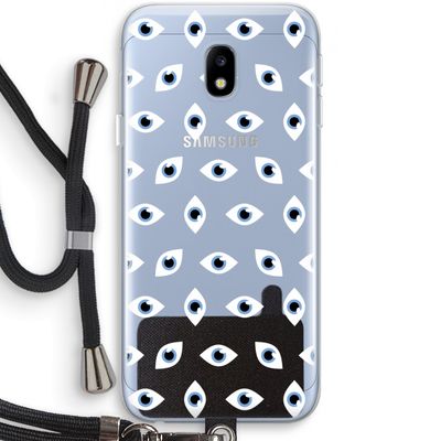 Eyes pattern: Samsung Galaxy J3 (2017) Transparant Hoesje met koord
