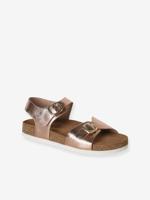 Leren sandalen voor kinderen met dubbele gespen lichtroze