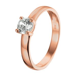 Ring Fantasie rosegoud-zirconia wit 5 mm