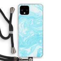Waterverf blauw: Pixel 4 Transparant Hoesje met koord