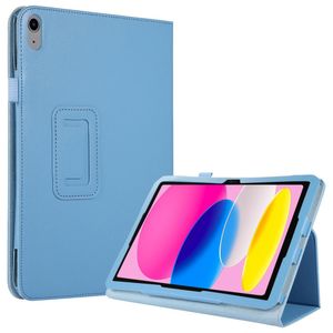 Lunso - iPad 10 (2022) - Stand flip Bookcase hoes - Lichtblauw