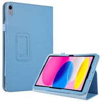 Lunso - iPad 10 (2022) - Stand flip Bookcase hoes - Lichtblauw