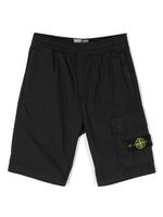 Stone Island Junior short à patch logo - Noir - thumbnail