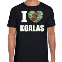 I love koalas t-shirt met dieren foto van een koala zwart voor heren