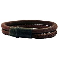JOSH 09267-BRA-VB-CO Armband Vintage Black leder cognac-zwart