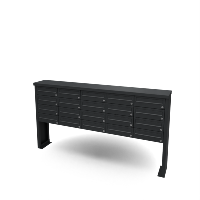 Multibox brievenbus 5 breed 4 hoog zwart - Geroba
