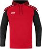 JAKO 6722 Sweater Met Kap Performance - Rood/Zwart - M