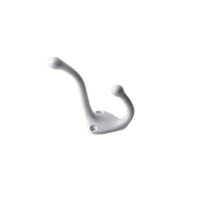 Kapstokhaken - 1x stuks - wit - enkele haak - aluminium - 7,5 x 3,2 cm - garderobe haken
