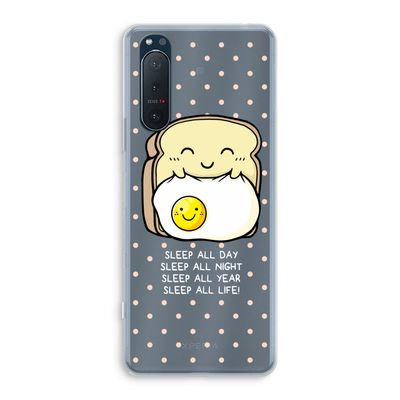 Sleep All Day: Sony Xperia 5 II Transparant Hoesje