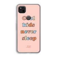Cool Kids Never Sleep: Google Pixel 4a Transparant Hoesje