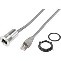 TRU COMPONENTS RJ45-inbouwbus, kabellengte 1,50 m RJ45-03 Bus, inbouw, Stekker, recht Zilver 1 stuk(s) - thumbnail