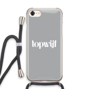 Topwijf Grijs Wit: iPhone 7 Transparant Hoesje met koord