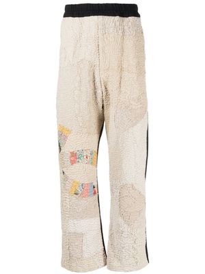 By Walid pantalon bicolore à design patchwork - Tons neutres