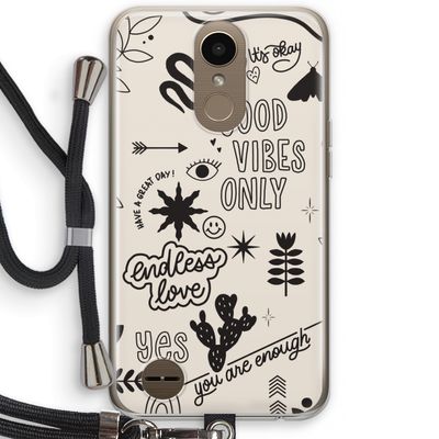 Good vibes: LG K10 (2017) Transparant Hoesje met koord