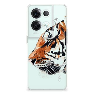 Smartphone hoesje OPPO Reno8 Pro Watercolor Tiger