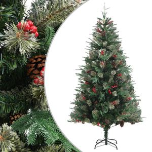 VidaXL Kerstboom met dennenappels 195 cm pvc en pe groen