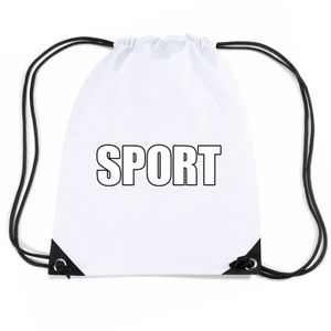 Nylon sport gymtasje wit jongens en meisjes   -