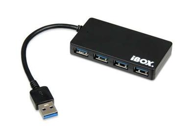 iBox IUH3F56 interface hub USB 3.2 Gen 1 (3.1 Gen 1) Type-A 5000 Mbit/s Zwart