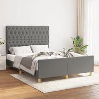 Bedframe zonder matras stof donkergrijs 140x200 cm