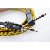 Cordial 14777 Jackplug Instrumenten Aansluitkabel [1x Jackplug male 6,3 mm (mono) - 1x Jackplug male 6,3 mm (mono)] 5 m Zwart, Geel Textielmantel