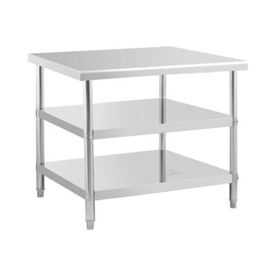 Roestvrijstalen tafel - 100 x 90 x 5 cm - 195 kg - 2 planken - Royal Catering