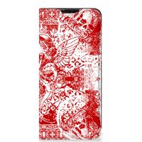 Mobiel BookCase Motorola Moto E7 Power | E7i Power Angel Skull Rood