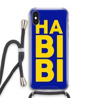 Habibi Blue: iPhone XS Transparant Hoesje met koord