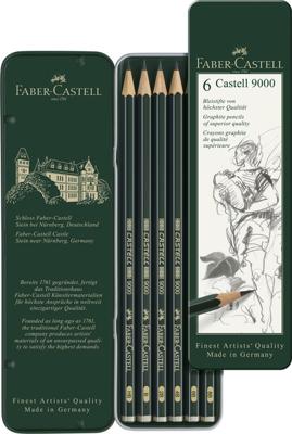 Faber Castell Potlood 9000 - bliketui a 6 stuks