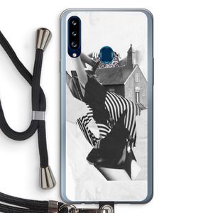 House: Samsung Galaxy A20s Transparant Hoesje met koord