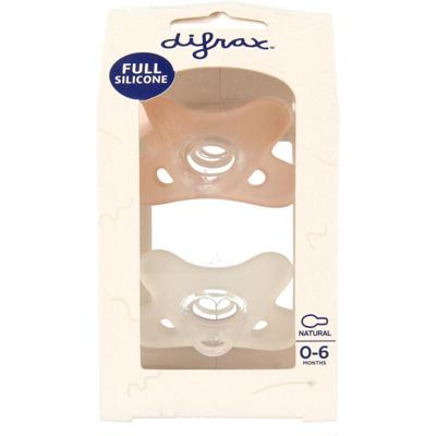 Difrax Siliconen fopspeen natural assorti 0-6 maanden