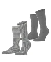 Burlington 2-paar Everyday heren sokken - Stripe - Biologisch katoenen sokken met streep print