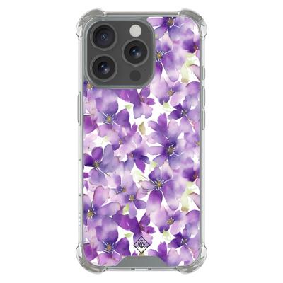 iPhone 16 Pro shockproof hoesje - Floral violet