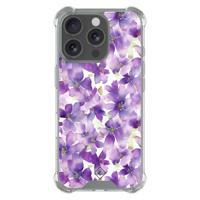 iPhone 16 Pro shockproof hoesje - Floral violet