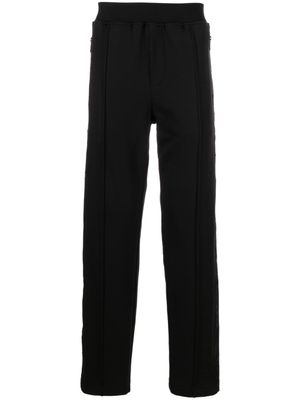 Versace Jeans Couture pantalon en coton à design plissé - Noir