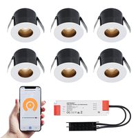 6x Olivia witte Smart LED Inbouwspots complete set - Wifi & Bluetooth - 12V - 3 Watt - 2700K warm wit