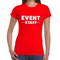 Event staff / personeel tekst t-shirt rood dames