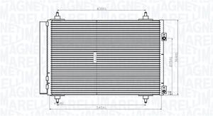 Condensor, airconditioning MAGNETI MARELLI, u.a. für Citroën, Peugeot, DS