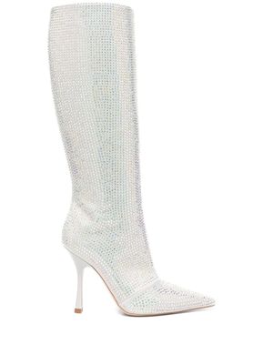 LIU JO x Leonie Hanne bottes à ornements strassés - Gris