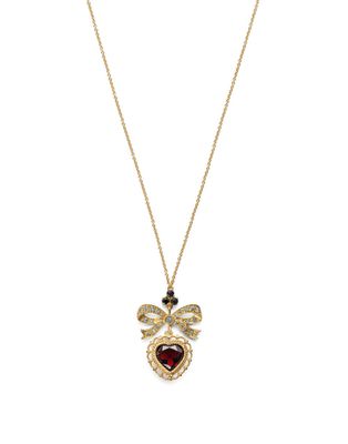 Dolce & Gabbana pendentif Devotion en or jaune 18ct serti de saphir et de grenat