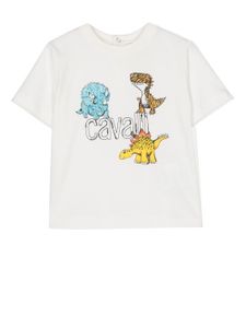 Roberto Cavalli Junior t-shirt à imprimé dinosaure - Blanc
